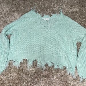 Teal over sized v neck sweater